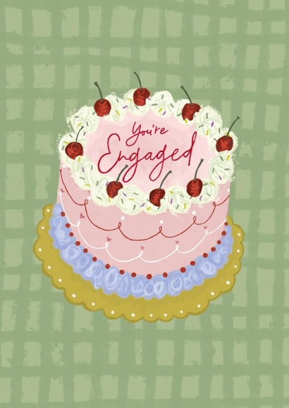Classic Engagement Card - Cake created by Philippa Elizabeth Illustration