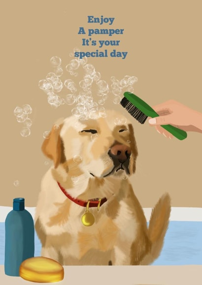 Cute birthday card - Enjoy pamper time like the VIP you are created by Sarah Barker Illustrations