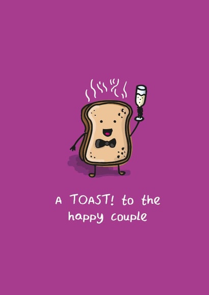 Cute Wedding/Engagement Card - Pun - Toast created by Studio Kuma