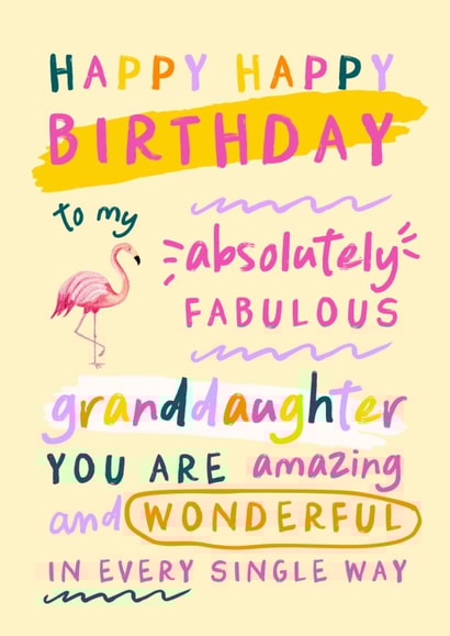 Cute Birthday Card - For Granddaughter - Absolutely Fabulous created by Chipper Prints