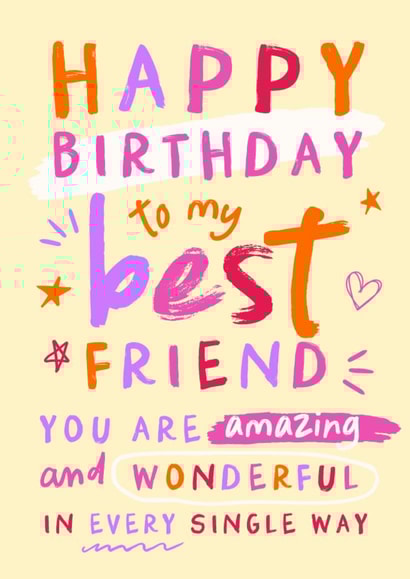 Cute Birthday Card - For Best Friend - You Are Amazing created by Chipper Prints
