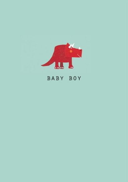 Classic New Baby Card - For Baby Boy - Dinosaur created by Kali Stileman