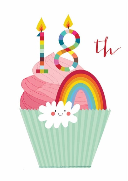 Cute Birthday Card - 18th - Cupcake created by Kali Stileman