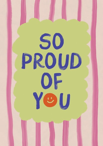 Classic Congratulations Card - So Proud Of You Exam - Smiley Face created by Sweetlove Press