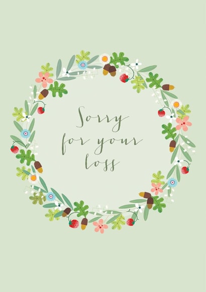 Classic Sympathy Card - Sorry For Your Loss - Floral Wreath created by Kali Stileman