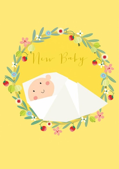 Cute New Baby Card - Floral Wreath created by Kali Stileman