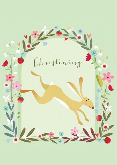 Cute Christening Card - Hare created by Kali Stileman