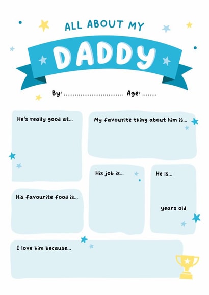 Cute Father's Day Card - For Daddy - Personalisation created by Kreate Paper Co.