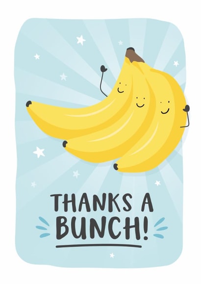 Cute Thank You Card - Thanks A Bunch - Bananas created by Kreate Paper Co.