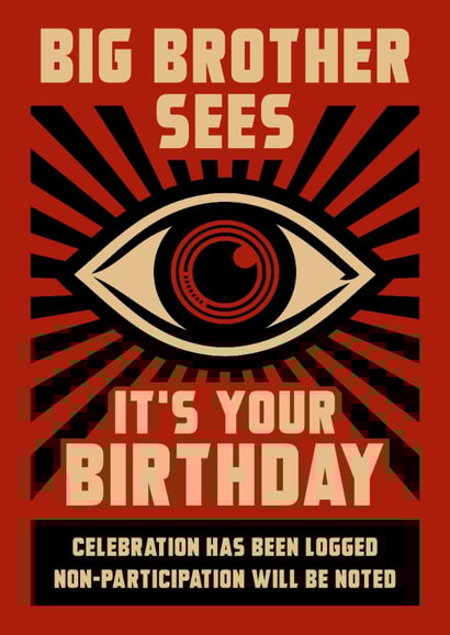 Funny Big Brother Birthday Card for Sci-Fi, Dystopia Book Lovers created by David Speed Design