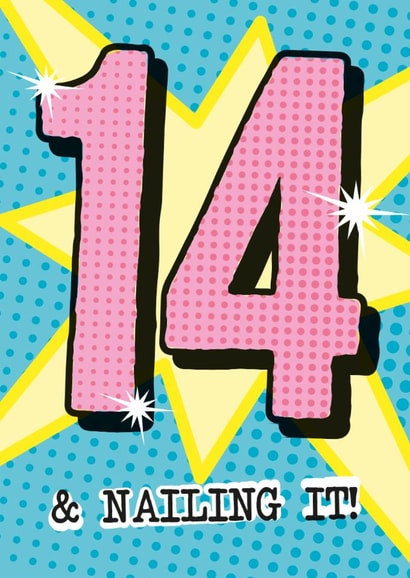 Classic Birthday Card - 14th - Pop Art created by Rulu