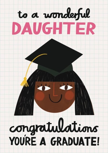 Cute Graduation Card - Wonderful Daughter created by Alice Mole Illustration