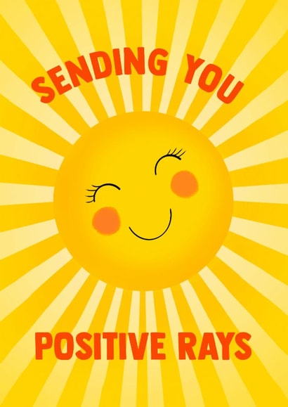 Cute Thinking Of You/Good Luck Card - Sending You Positive Rays - Sunshine created by Poppy & Mabel 