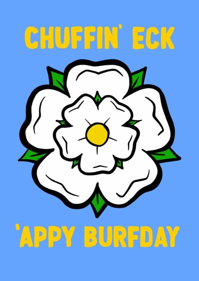Fun Birthday Card - Yorkshire Rose - Chuffin' Eck created by ZB CREATIVE