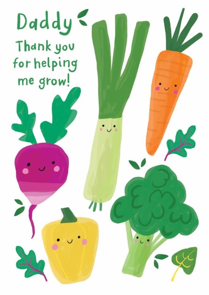 Cute Birthday Card - For Daddy - Vegetables - Helping Me Grow created by Charlotte Pepper