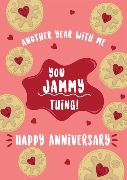 Cute Anniversary Card - You Jammy Thing - Biscuits created by @Laura Lonsdale Designs