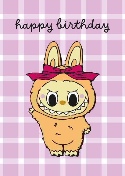 Labubu - Cute Birthday Card - Labubu Doll created by Brogan Cheetham