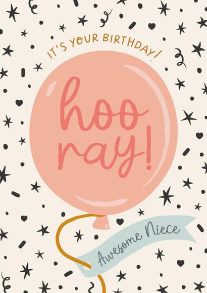 Classic Birthday Card - Awesome Niece - Hooray created by The Pattern Press