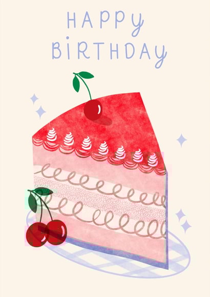 Classic Birthday Card - Cherry Cake created by Carole Hillman