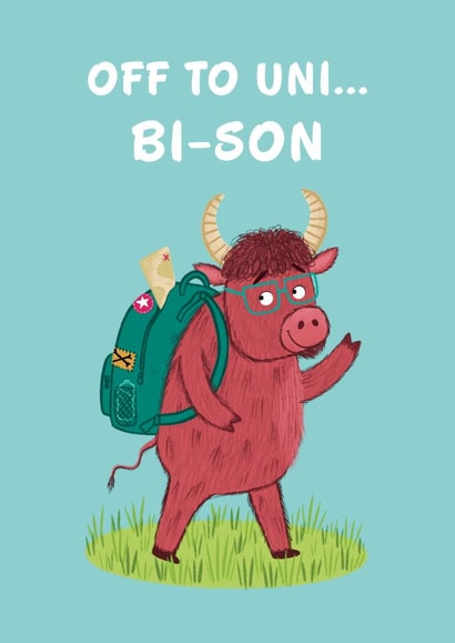 Cute Leaving Card - For Son - Leaving For Uni created by Hannah Jayne Lewin