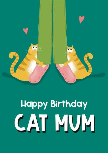 Cute Birthday Card - From The Cat - Cat Mum created by Giddy Kipper