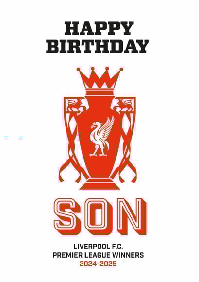 Classic Birthday Card - For Son - Liverpool FC created by Percy & Pearl