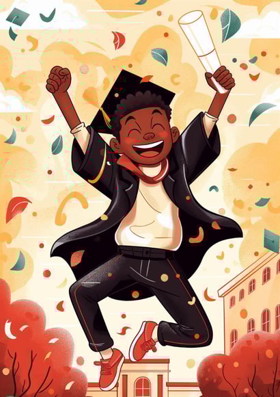 Graduation Exams School leaver celebrating created by Dorinda Martin