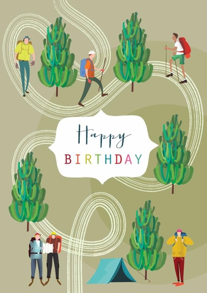 Classic Birthday Card - Hiking created by Kali Stileman