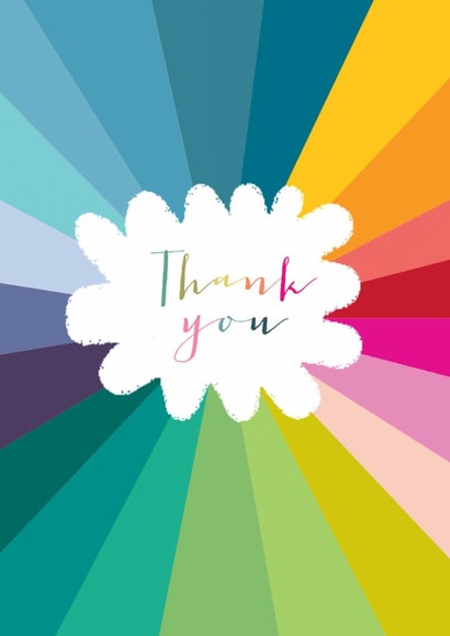 Classic Thank You Card - Rainbow Stripe created by Kali Stileman