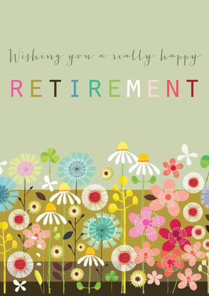 Classic Retirement Card - Colourful Flowers created by Kali Stileman