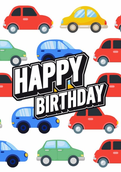 Car themed card - Classic Happy Birthday design created by BurlingtonDesignsUK