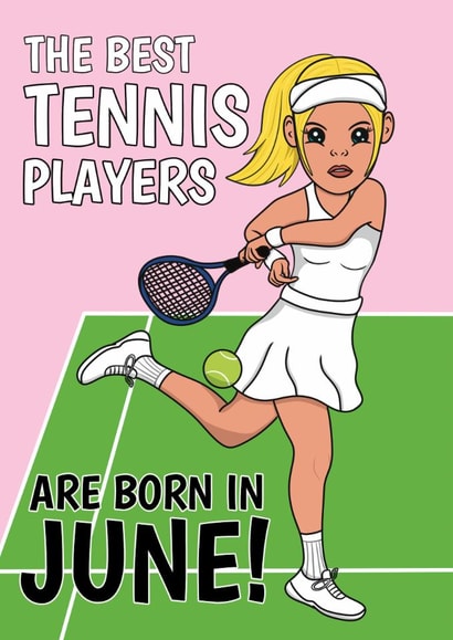 Funny Birthday Card - June - Tennis created by @Cupsie's Creations