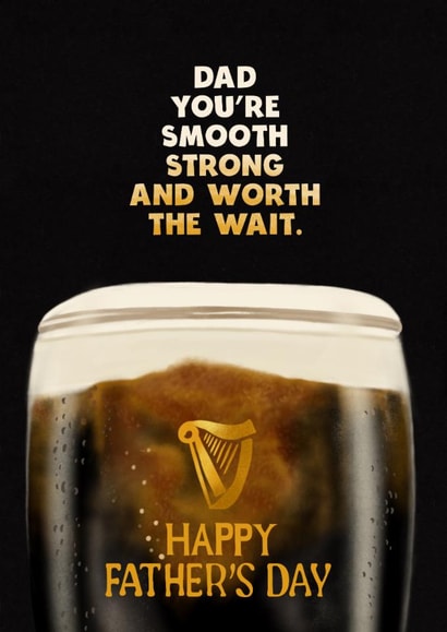 Funny Father’s Day Card - For Dad - Smooth And Strong - Guinness created by Kasia Cards
