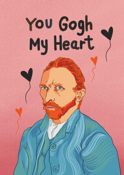 Funny Anniversary Card – For Partner – You Gogh My Heart – Art Lovers created by Kasia Cards