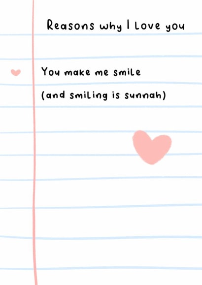 Cute Anniversary Card - Love Note - Sunnah created by The Mosque Sketcher
