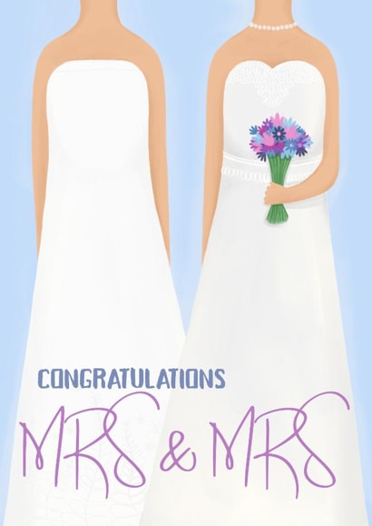 Classic Wedding Card - Mrs & Mrs - LGBTQ+ created by Sian Moore Illustration