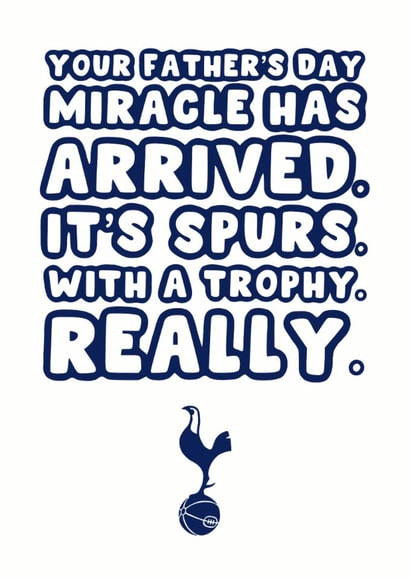 Spurs Father's Day Card - Tottenham - For Dad - Europa League Miracle created by Pink Peach Cards