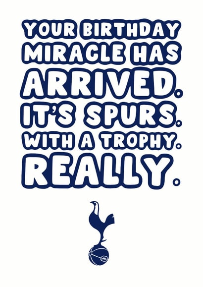 Spurs Birthday Card - Tottenham - Europa League - Miracle created by Pink Peach Cards