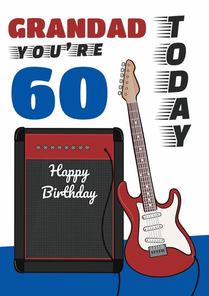 Classic Birthday Card - For Grandad - Guitar created by @Cupsie's Creations