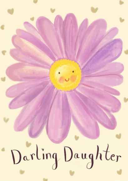 Cute Birthday Card - Darling Daughter - Flower created by Love Lucy Illustration