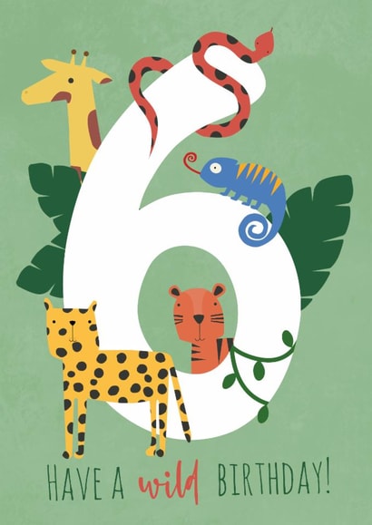 Cute Birthday Card - 6th - Jungle Animals created by Abigail Elodie
