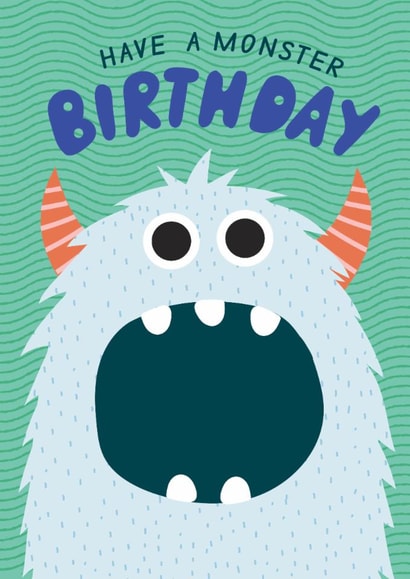 Cute Birthday Card - Monster created by Ellie Hyde