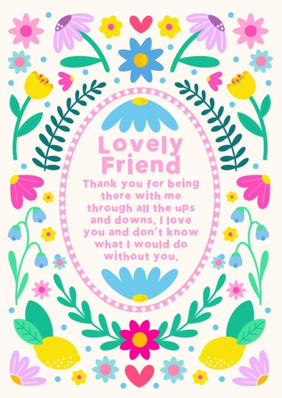 Pretty Love And Friendship Card - Lovely Friend created by Jessica Rachel Sharp