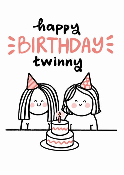 Cute Birthday Card - For Sister - Twins created by Studio Flafello LTD