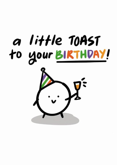 Cute Birthday Card - A Little Toast created by Studio Flafello LTD