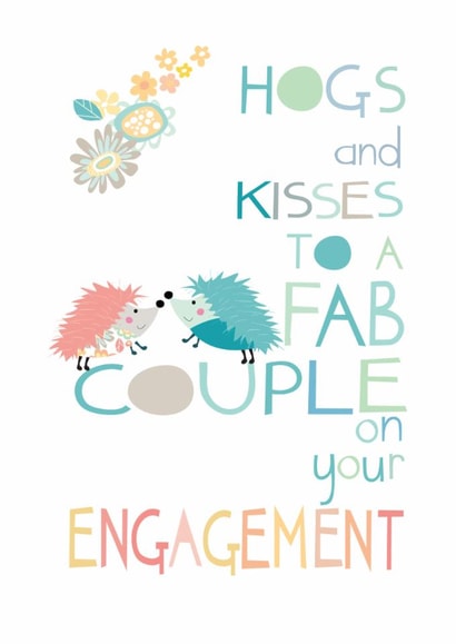 Cute Engagement Card - Hedgehogs created by Pink Pig