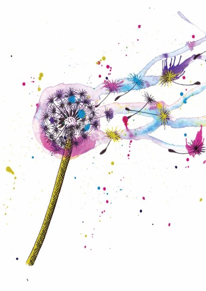 Good luck - for friend - arty - botanical created by Carrie Lyall Printmaker