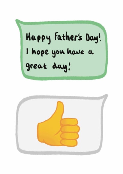 Funny Fathers Day Card - Thumbs Up Emoji - WhatsApp IMessage Text Group Chat created by Sophie Kent Illustration