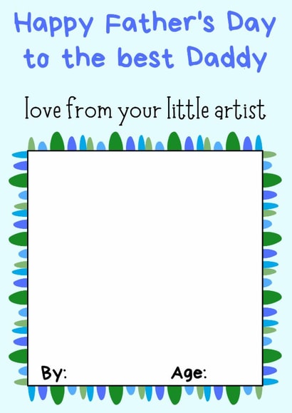 Cute Father's Day card for Daddy-keepsake personalised drawing created by Tancraftic