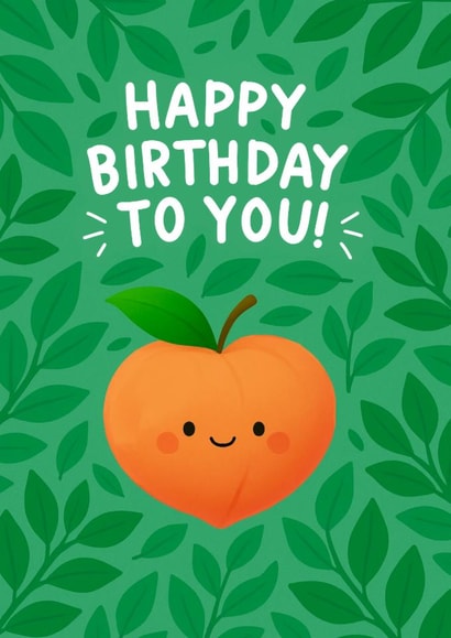 Cute Birthday Card - Smiley Peach created by AcuteDesign